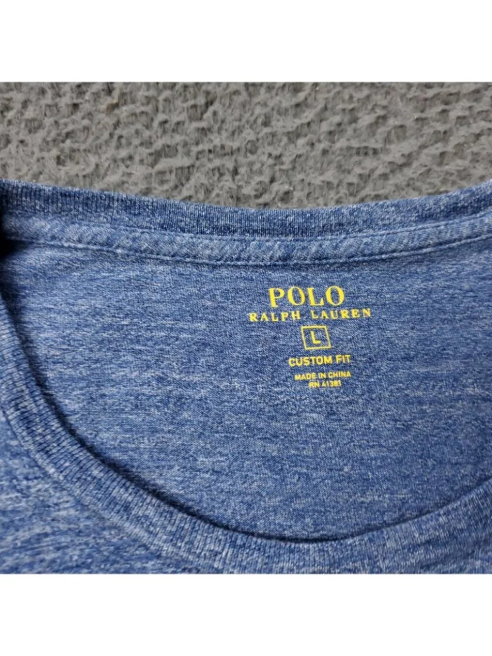 Polo Ralph Lauren T Shirt Mens L Large Custom Fit Cotton Short Sleeve Blue